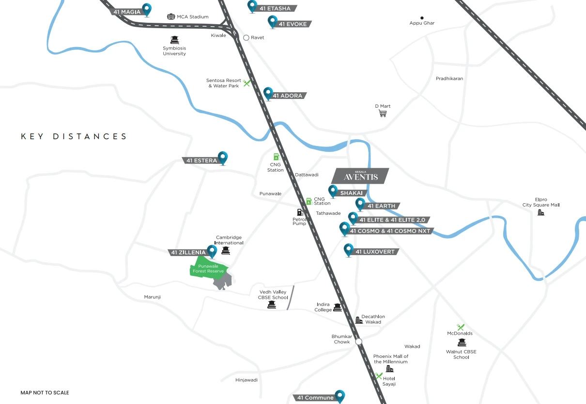 Krisala Avanti Tathawade Strategic Location Map